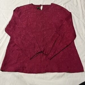 VTG Giorgiou Studio Women's‎ Floral Print Long Sleeve  100% Silk Blouse Size 12
